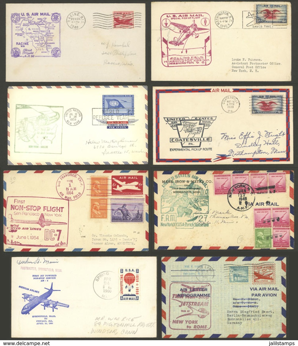 UNITED STATES: Box With About 300/350 Covers (probably More, Not Counted) Of 1940s And 1950s, All Of FIRST FLIGHTS Or Sp - Autres & Non Classés