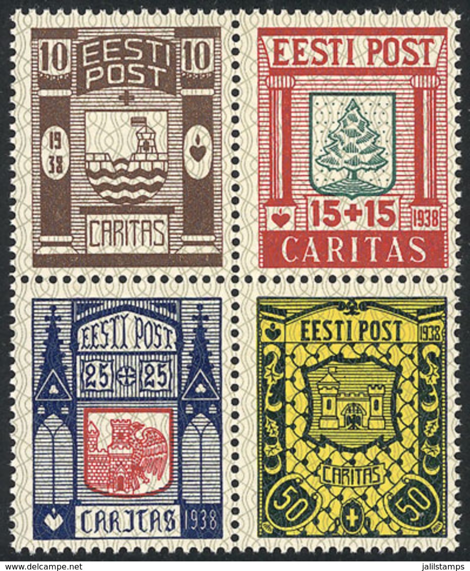 ESTONIA: Sc.B36/B39, 1938 Caritas, Cmpl. Set Of 4 MNH Values, Very Fine Quality! - Estland