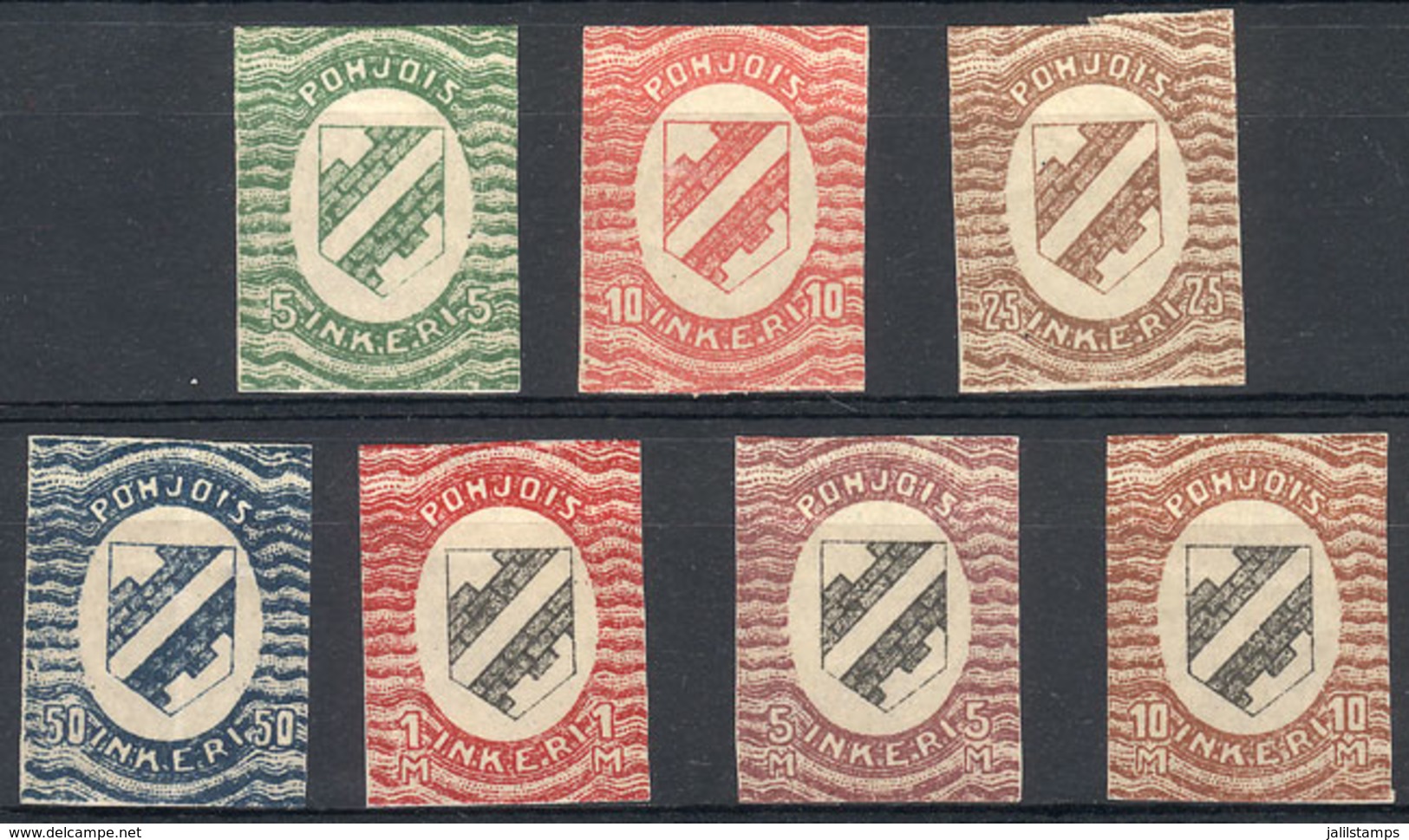 FINLAND - INGRIA: Yvert 1/7, 1920 Complete Set Of 7 Imperforate Values, Mint Lightly Hinged, VF! - Other & Unclassified