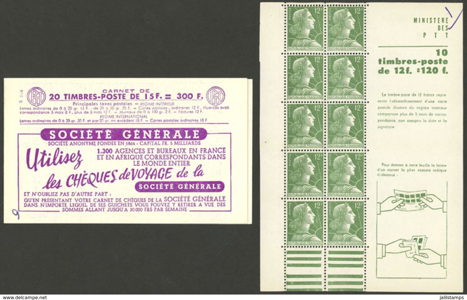 FRANCE: Yvert 1010 In Mini-sheet Of 10 Stamps + Yv.1011 In Blooklet Of 20, Very Nice! - Autres & Non Classés