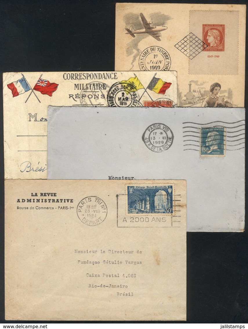 FRANCE: 4 Covers/cards Used Between 1916/1951, VF General Quality! - Autres & Non Classés