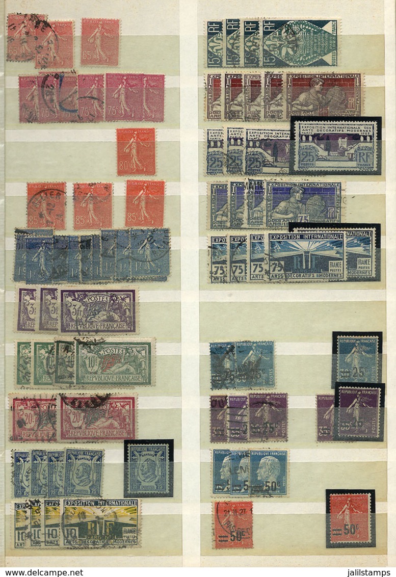 FRANCE: Stockbook With Good Stock Of Stamps Issued Between Circa 1850 And 1940, Used And Mint (some Without Gum). Some E - Autres & Non Classés