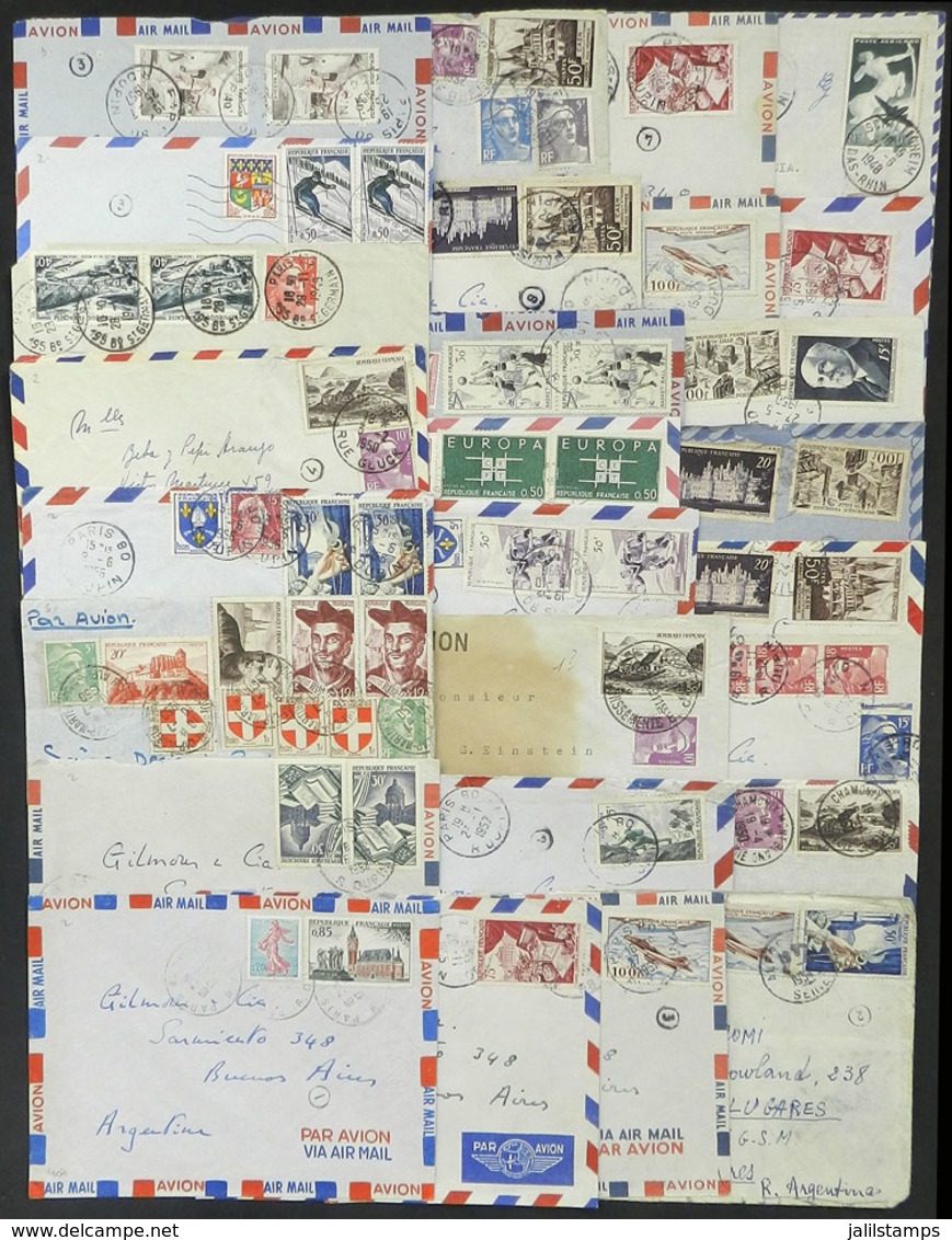 FRANCE: Over 25 Airmail Covers Sent To Argentina In 1940s To 1970s, Varied Rates! - Other & Unclassified