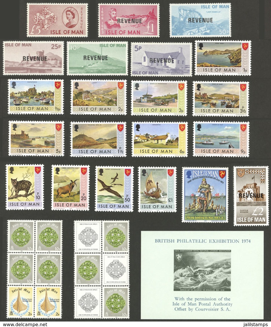 GREAT BRITAIN - ISLE OF MAN: Small Lot Of Varied Stamps, For Example: Old Set Of Definitive Stamps With MATT GUM, Severa - Sonstige & Ohne Zuordnung