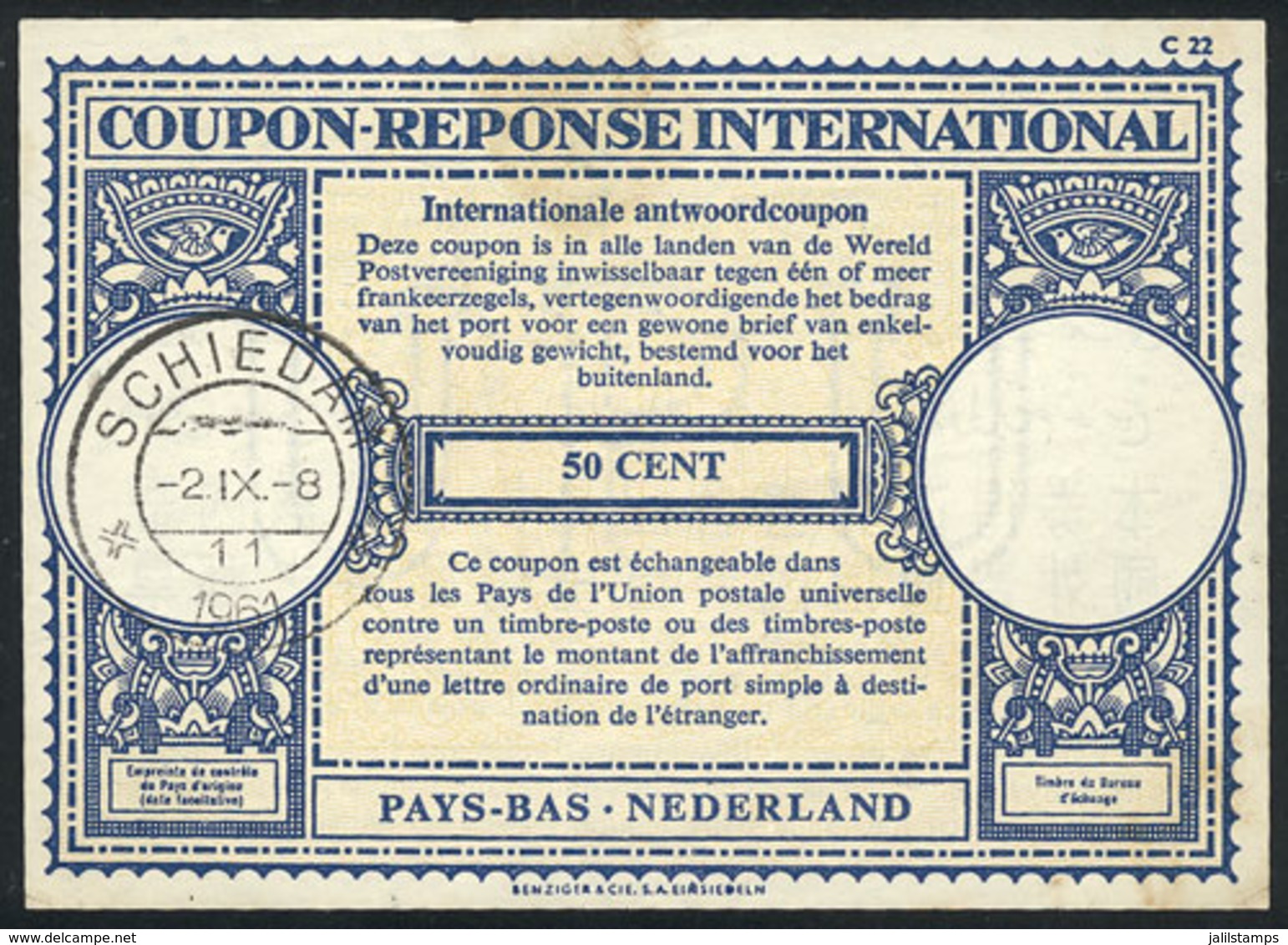 NETHERLANDS: IRC Of 50c. Of The Year 1961. - Autres & Non Classés