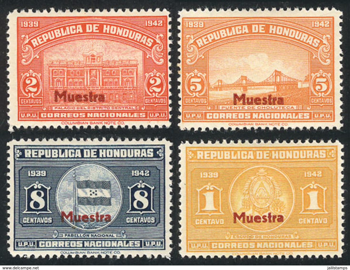 HONDURAS: 4 Stamps With MUESTRA Overprint, Very Fine Quality, Interesting! - Honduras