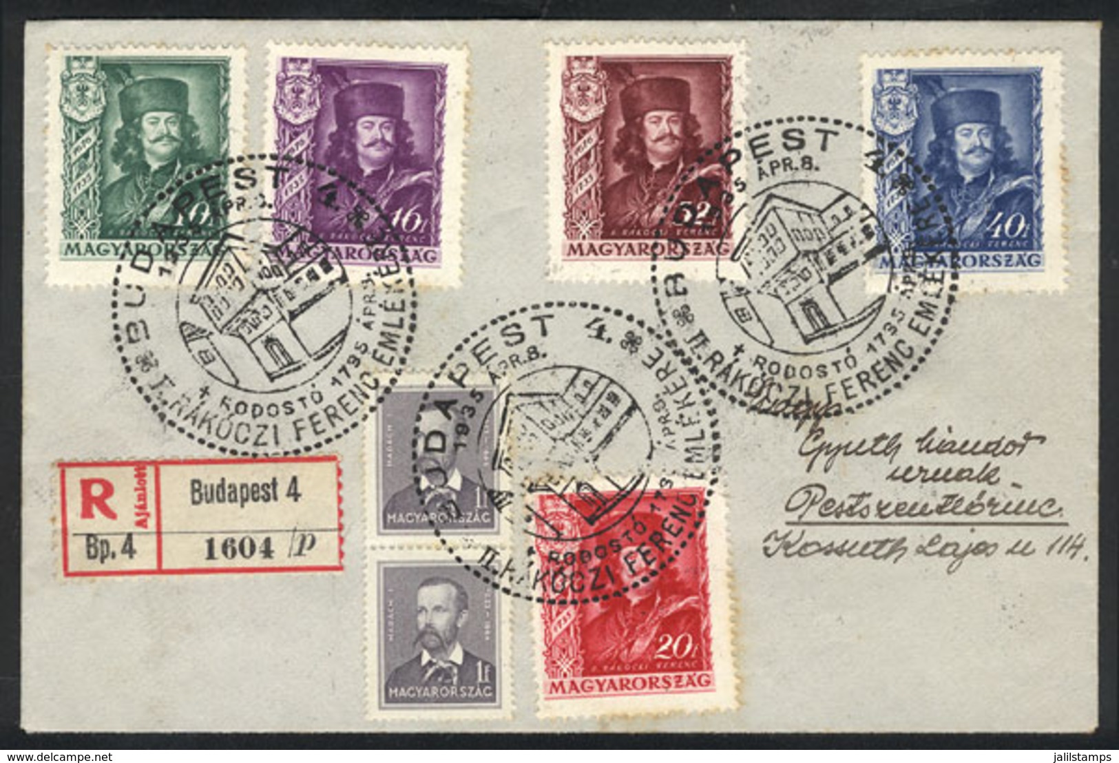 HUNGARY: Cover Franked By Sc.468/72, Sent By Registered Mail To Pestszentlorinc, With Nice Special Cancels And Arrival B - Other & Unclassified