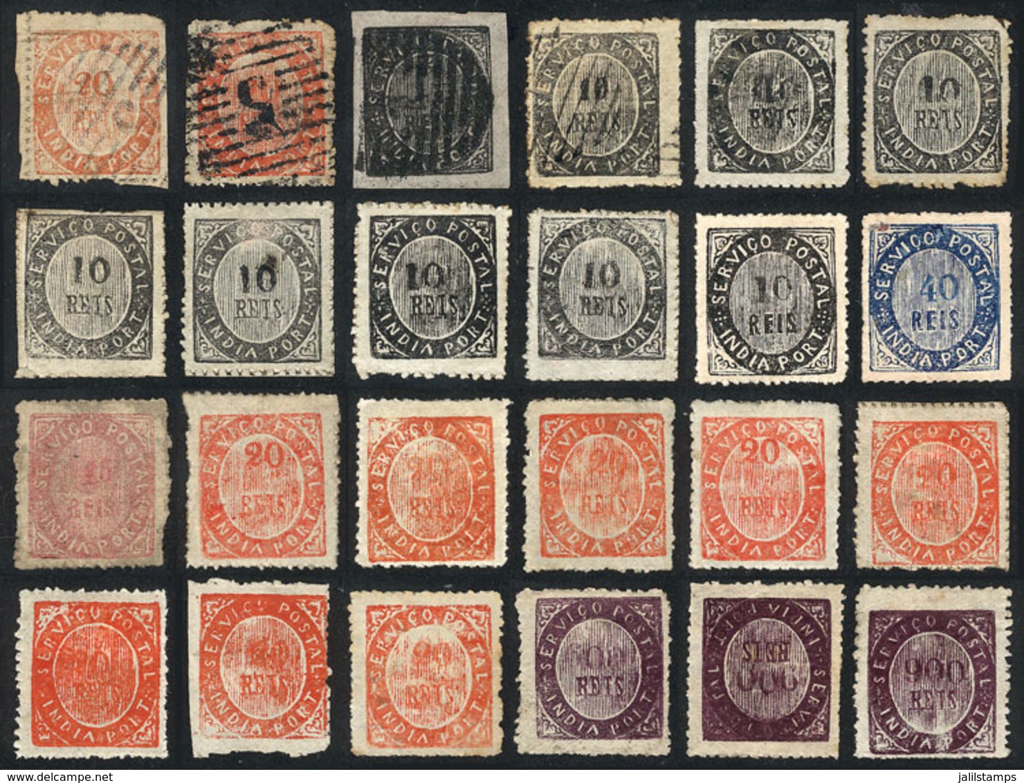 PORTUGUESE INDIA: Very Interesting Lot Of Old Stamps, Used Or Mint (some Without Gum), Very Fine General Quality. High C - Inde Portugaise