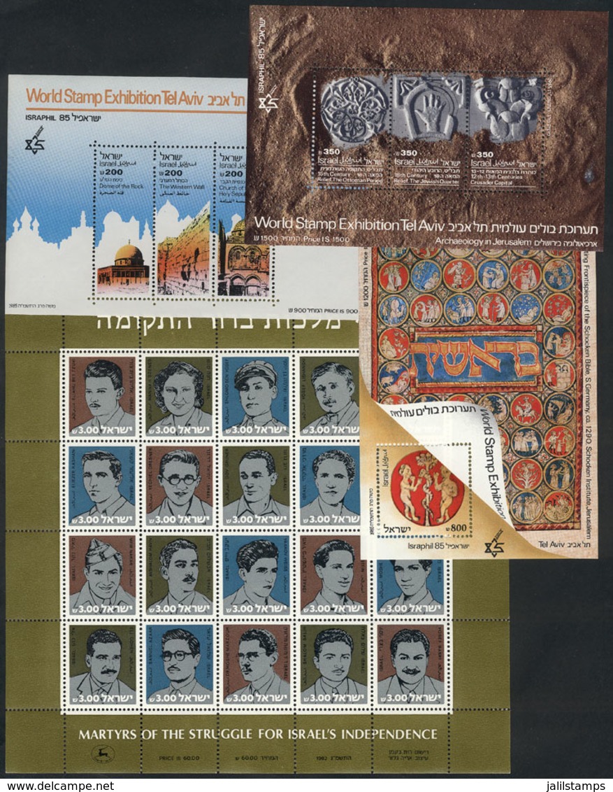 ISRAEL: Lot Of Sheets Of Definitive Stamps + Some Souvenir Sheets, All Unmounted And Of Excellent Quality, Yvert Catalog - Sonstige & Ohne Zuordnung