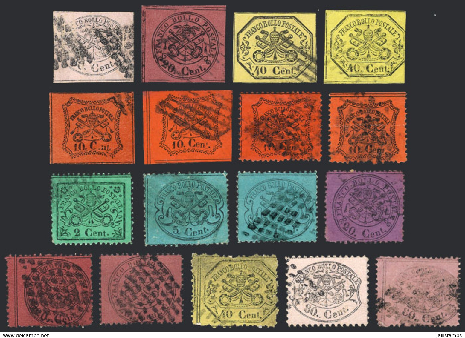 ITALY: Lot Of Stamps Issued Between 1867 And 1868, Used, The General Quality Is Fine To Very Fine. Scott Catalog Value U - Papal States