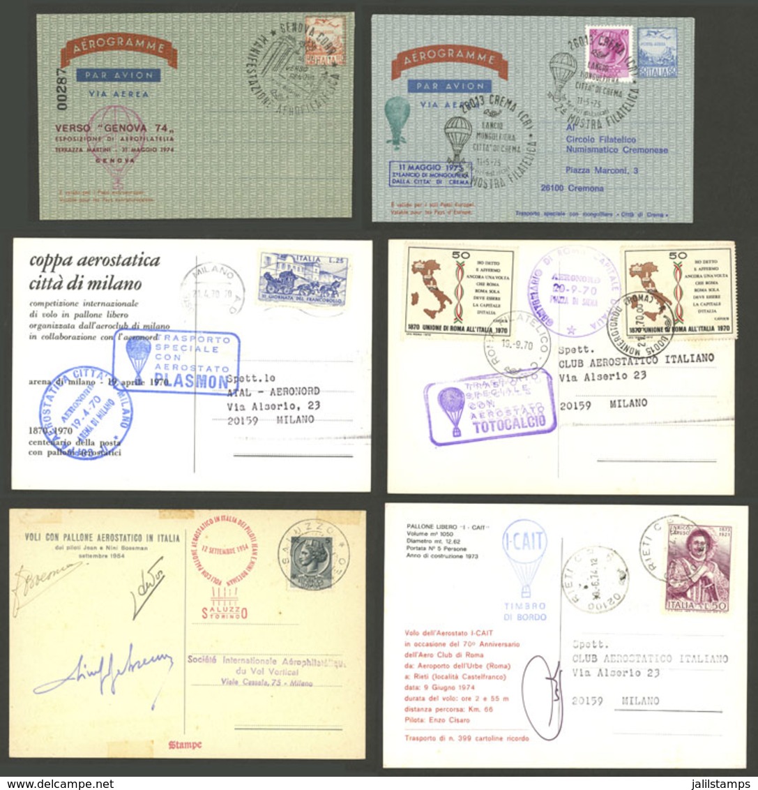 ITALY: BALLOON FLIGHTS: About 20 Covers Or Cards, All Flown By Balloon, With Nice Special Handstmaps, Excellent General  - Non Classés