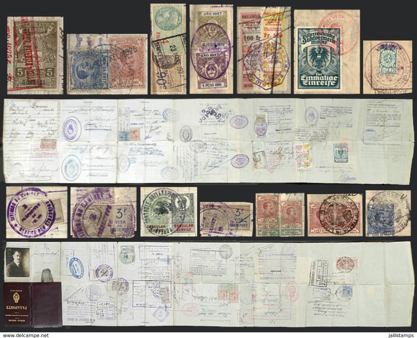 ITALY: Fantastic Argentine Passport For A Citizen Born In Italy, Granted In 1925, MUCH USED In Several Trips And With A  - Unclassified