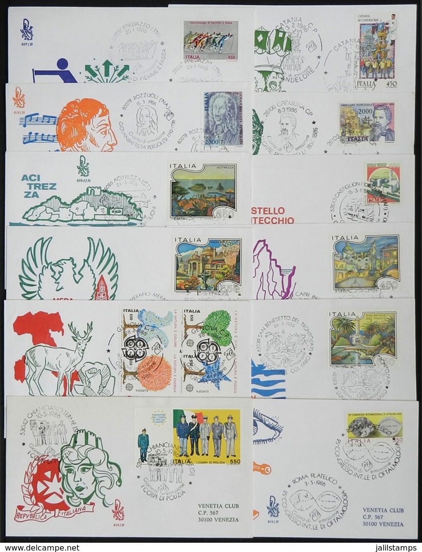 ITALY: 67 First Day Covers (FDC) Of Stamps Issued Between 1986 And 1987, Excellent Quality! - Unclassified