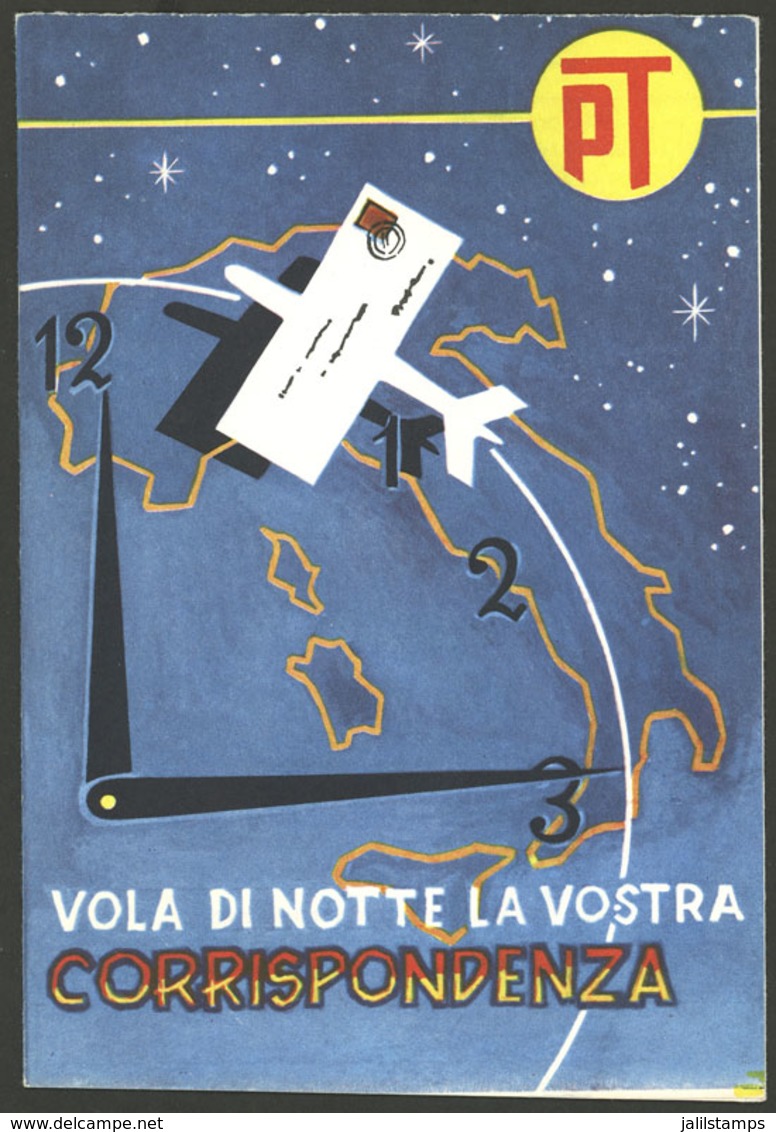 ITALY: Circa 1970, Postal Leaflet With Advertising For Sending Mail In Night Flights, Excellent Quality! - Unclassified
