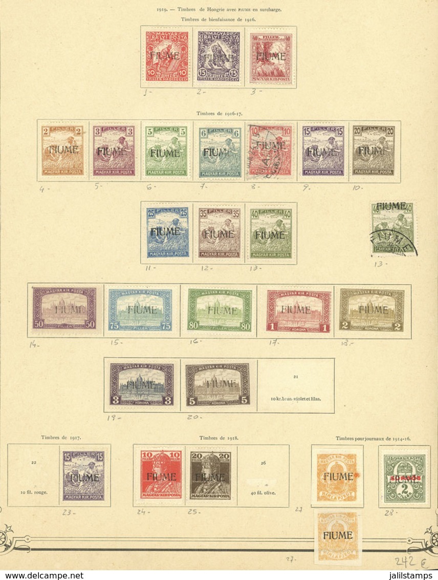 ITALY - FIUME: Collection On Pages With Used Or Mint (they Can Be Without Gum) Stamps, Fine General Quality, Interesting - Yugoslavian Occ.: Fiume