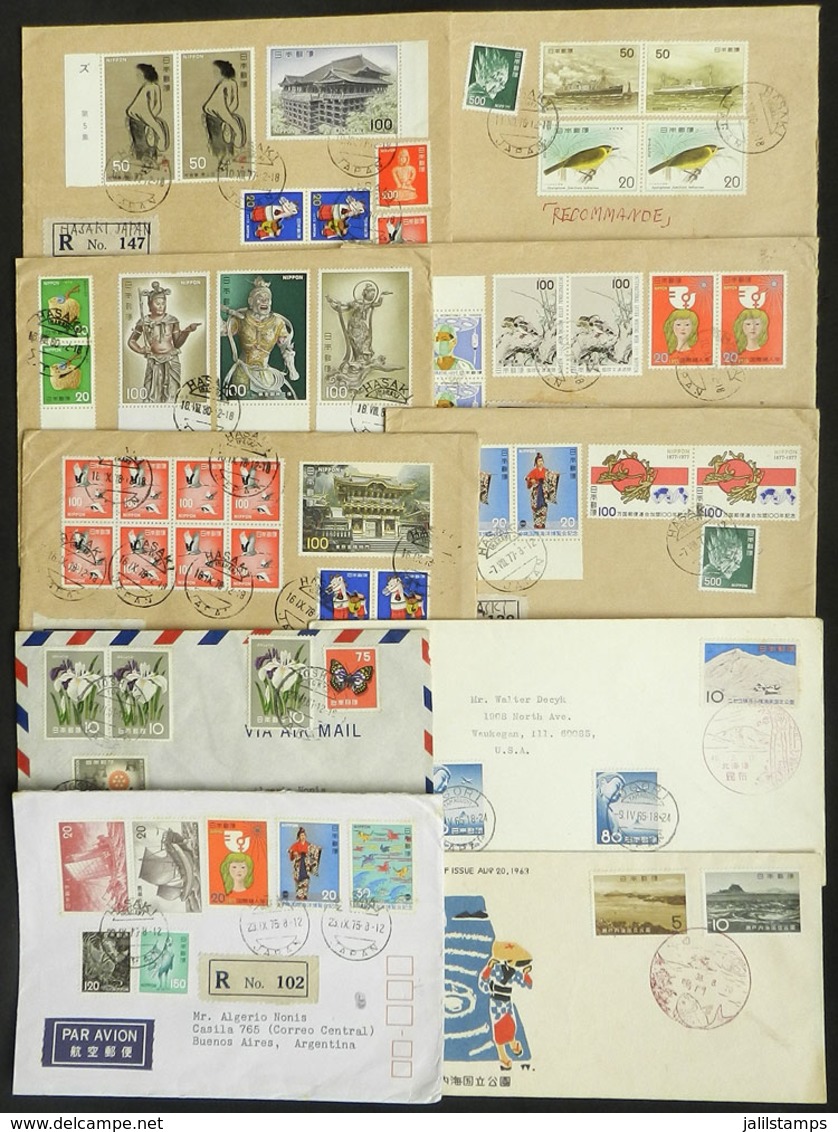 JAPAN: Over 40 Covers Sent To Argentina In 1970s/80s With Very Good Postages (most Are Registered), Also About 20 FDC Co - Sonstige & Ohne Zuordnung