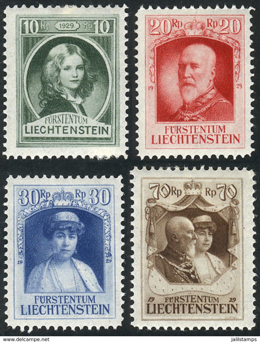 LIECHTENSTEIN: Sc.90/93, 1929 Prince Francis I, Cmpl. Set Of 4 Values, Mint Lightly Hinged, VF, Catalog Value US$27 - Other & Unclassified