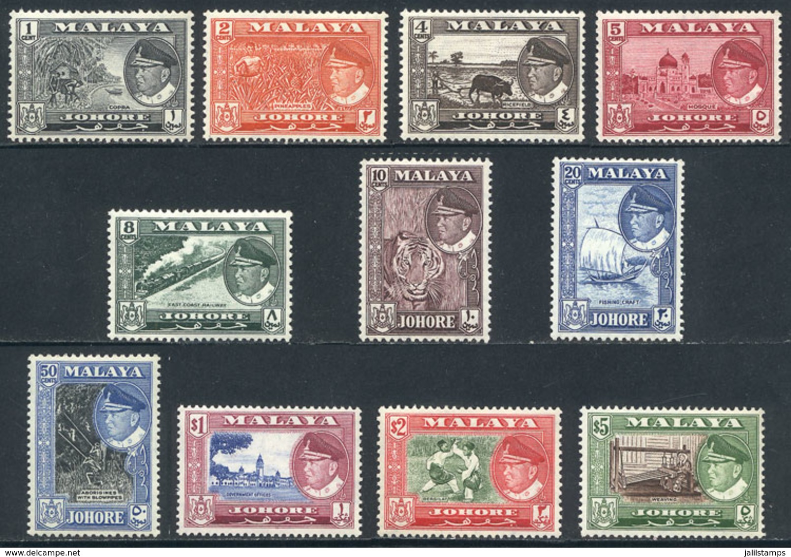 MALAYA: Sc.158/168, 1960 Animals, Ships, Sports And Other Topics, Complete Set Of 11 Unmounted Values, Excellent Quality - Johore