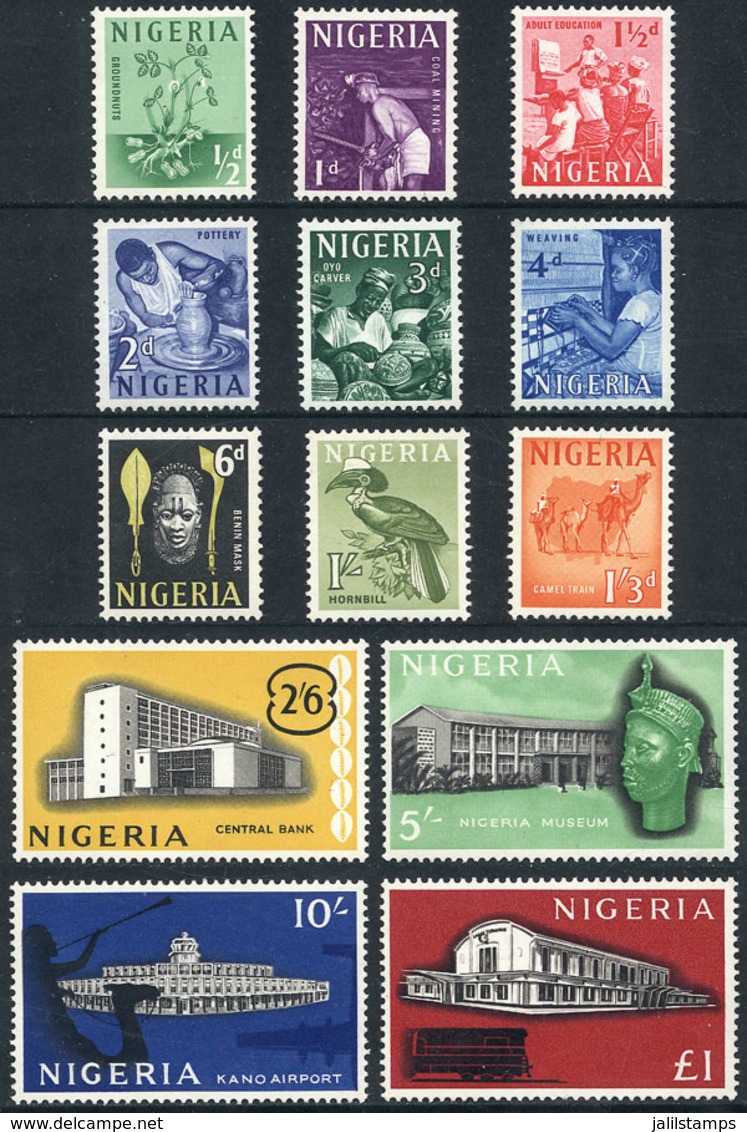 NIGERIA: Sc.101/113, 1961 Labor, Workers, Complete Set Of 13 Unmounted Values, Excellent Quality, Catalog Value US$23.45 - Nigeria (...-1960)