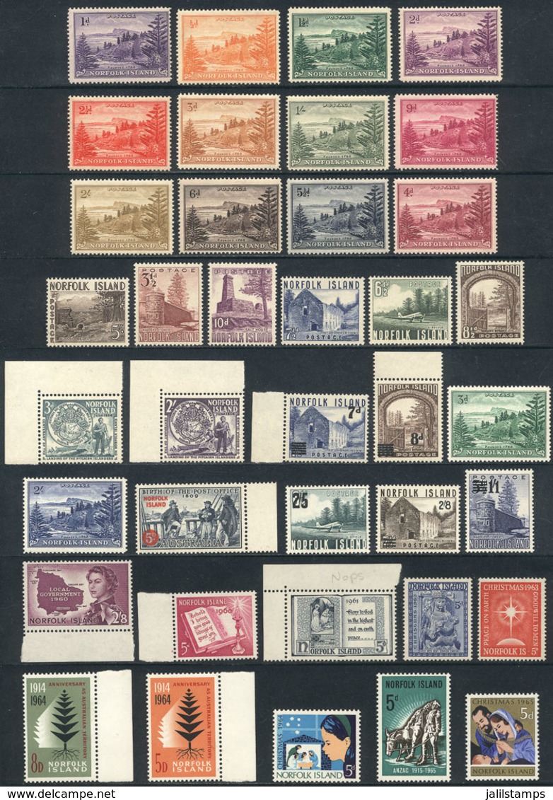 NORFOLK: Sc.1/113, The First Issued Stamps, Unmounted And Of Excellent Quality, Very Thematic, Catalog Value US$260+ - Isola Norfolk
