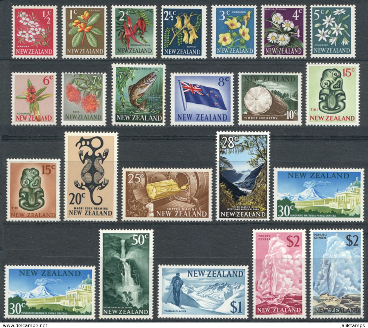 NEW ZEALAND: Sc.382/404 (without 400, Issued In 1970), 1967/8 Various Topics, 22 Values Of The Set Of 23, Unmounted, Exc - Sonstige & Ohne Zuordnung