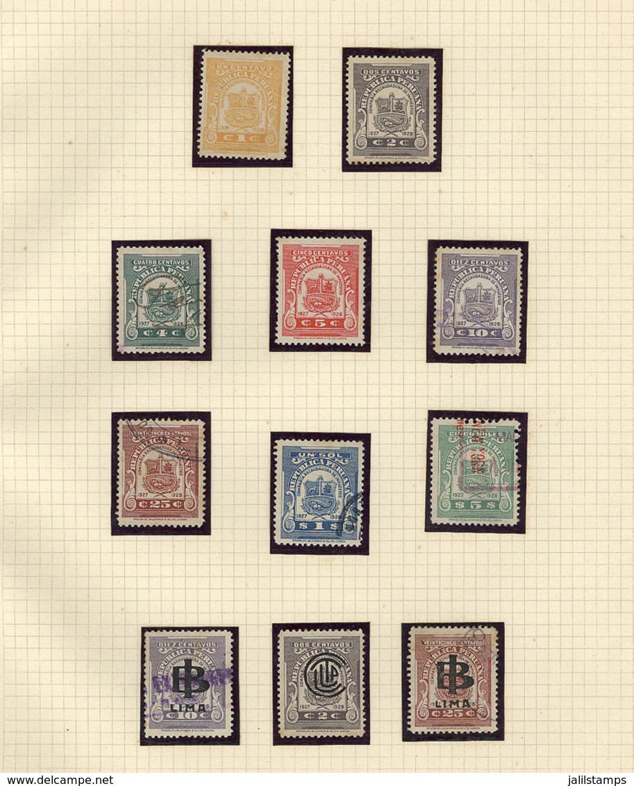 PERU: Collection On Album Pages (circa Between 1912 And 1940), Including Good Stamps, Blocks, Varieties And Some Documen - Pérou