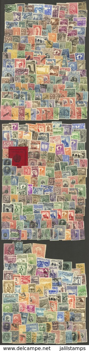 PERU: Envelope Containing Good Number Of Stamps, Most Used (the Expert Will Surely Find Rare Cancels), Some May Have Min - Perú