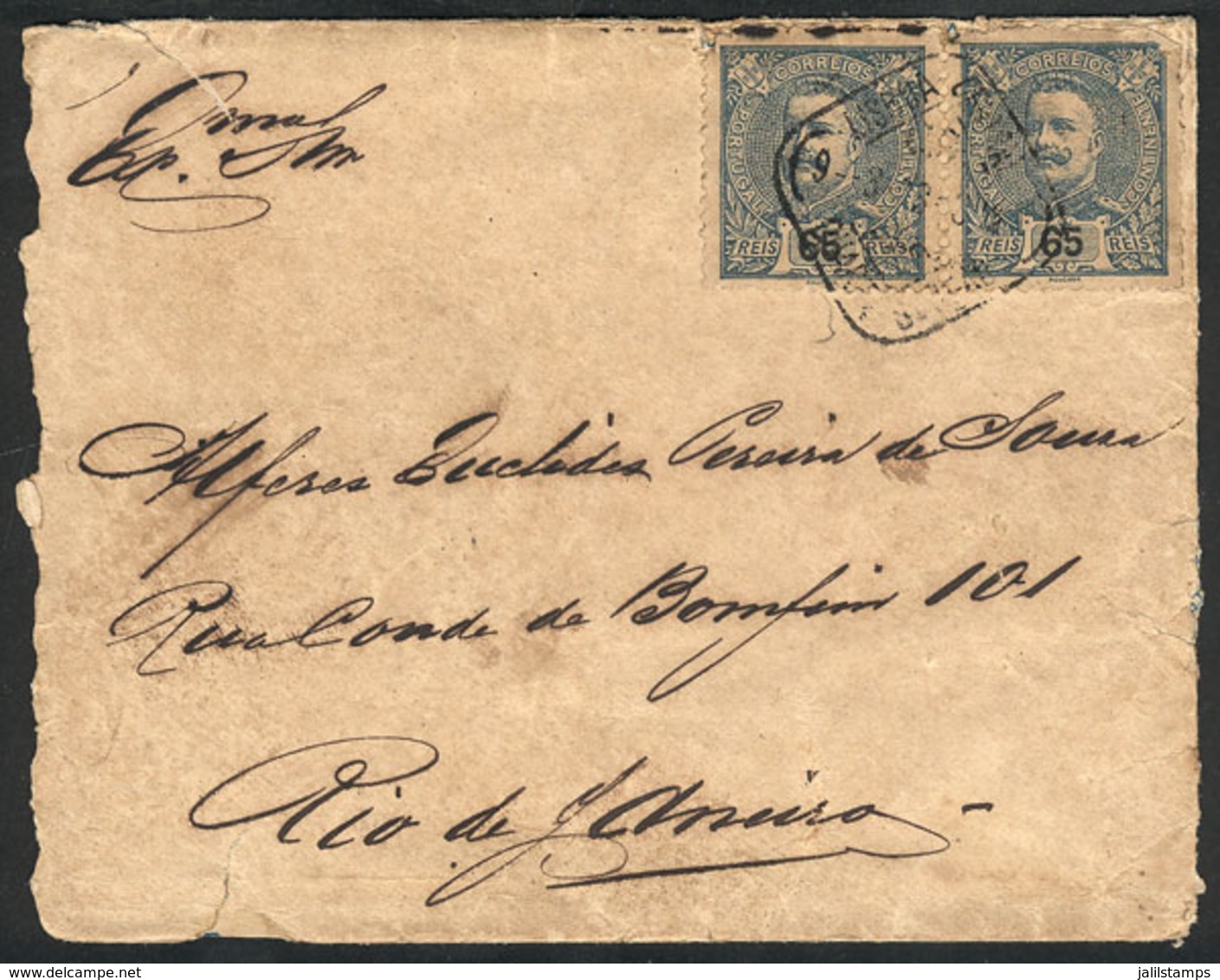 PORTUGAL: Cover Sent From Lisboa To Rio De Janeiro On 3/MAR/1908 Franked With 130R., Very Nice! - Autres & Non Classés