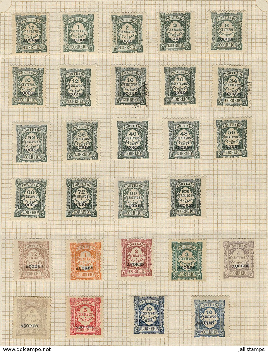 PORTUGAL - AZORES: Album Page With Sets Issued Between 1918 And 1924, Fine General Quality, Low Start! - Açores