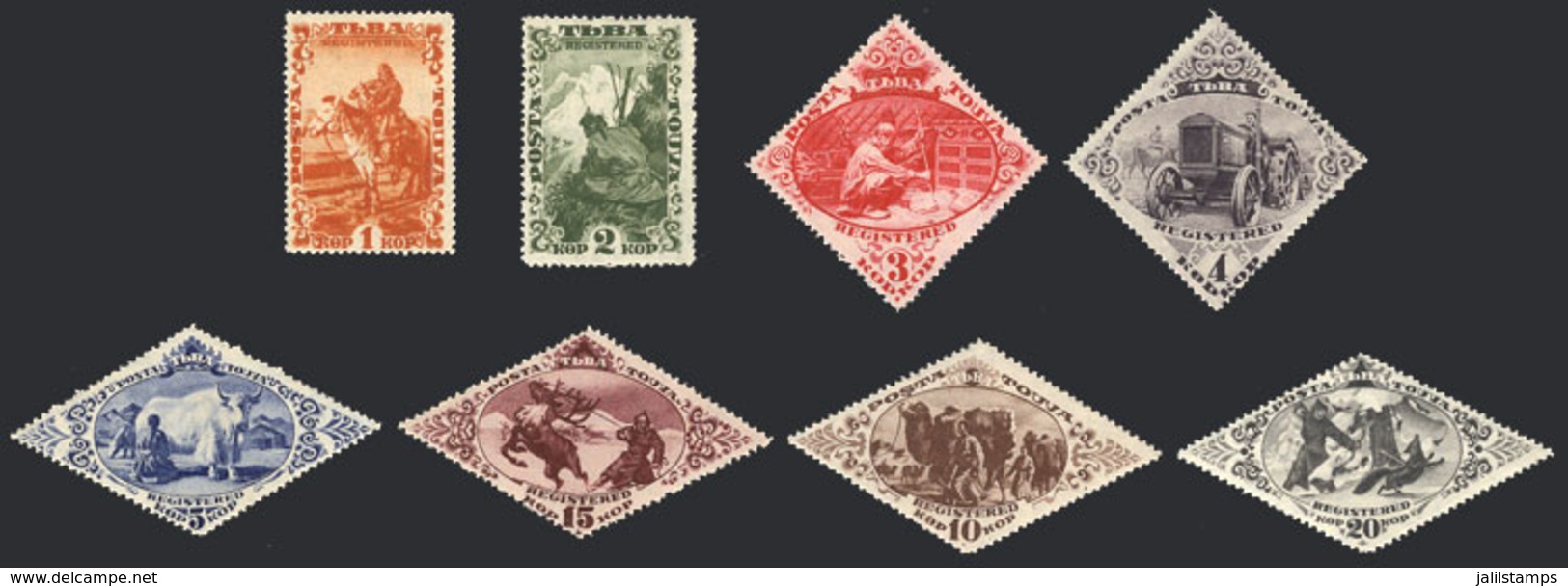 RUSSIA - TOUVA: Sc.45/52, 1934 Animals, Typical Scenes, Etc., Cmpl. Set Of 8 Values, MNH, Excellent Quality! - Tuva