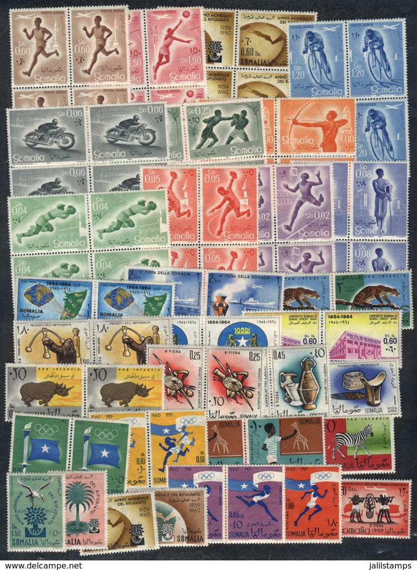 SOMALIA: Lot Of Complete Sets In Pairs Or Blocks, VERY THEMATIC, All Unmounted And Of Very Fine Quality! - Somalia (1960-...)