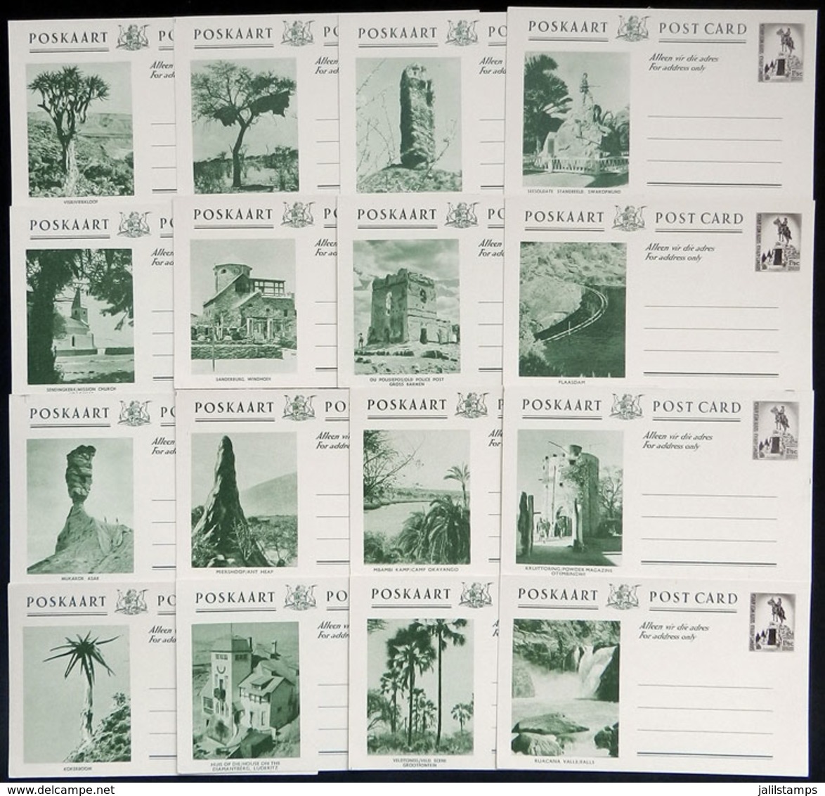 SOUTH AFRICA: 16 Postal Cards Of 1½c. With Very Thematic Illustrations And Of Excellent Quality! - Other & Unclassified