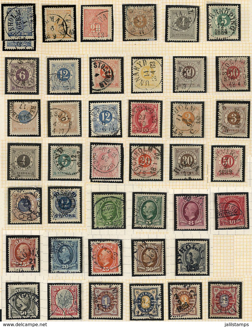 SWEDEN: Small Very Old Collection On Album Pages, Very Fine General Quality! - Collections