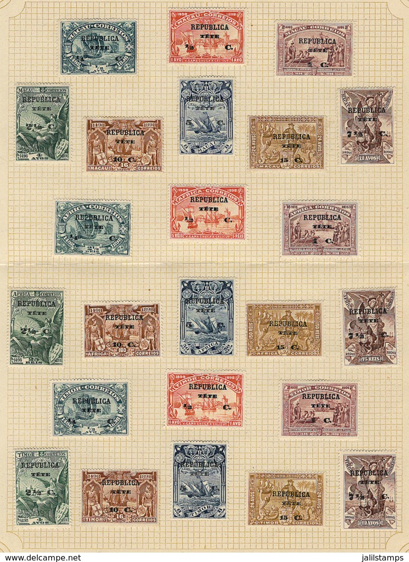TETE: Scott 1/40, Complete Country On 2 Album Pages Of An Old Collection, Mint Stamps (several Without Gum), Fine Genera - Mozambique