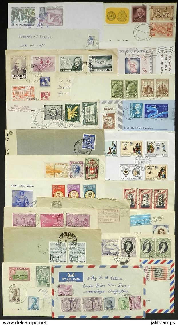 WORLDWIDE: 23 Covers Of Varied Countries, Almost All Sent To Argentina With Nice Postages, Including Some Of Distant Cou - Other & Unclassified