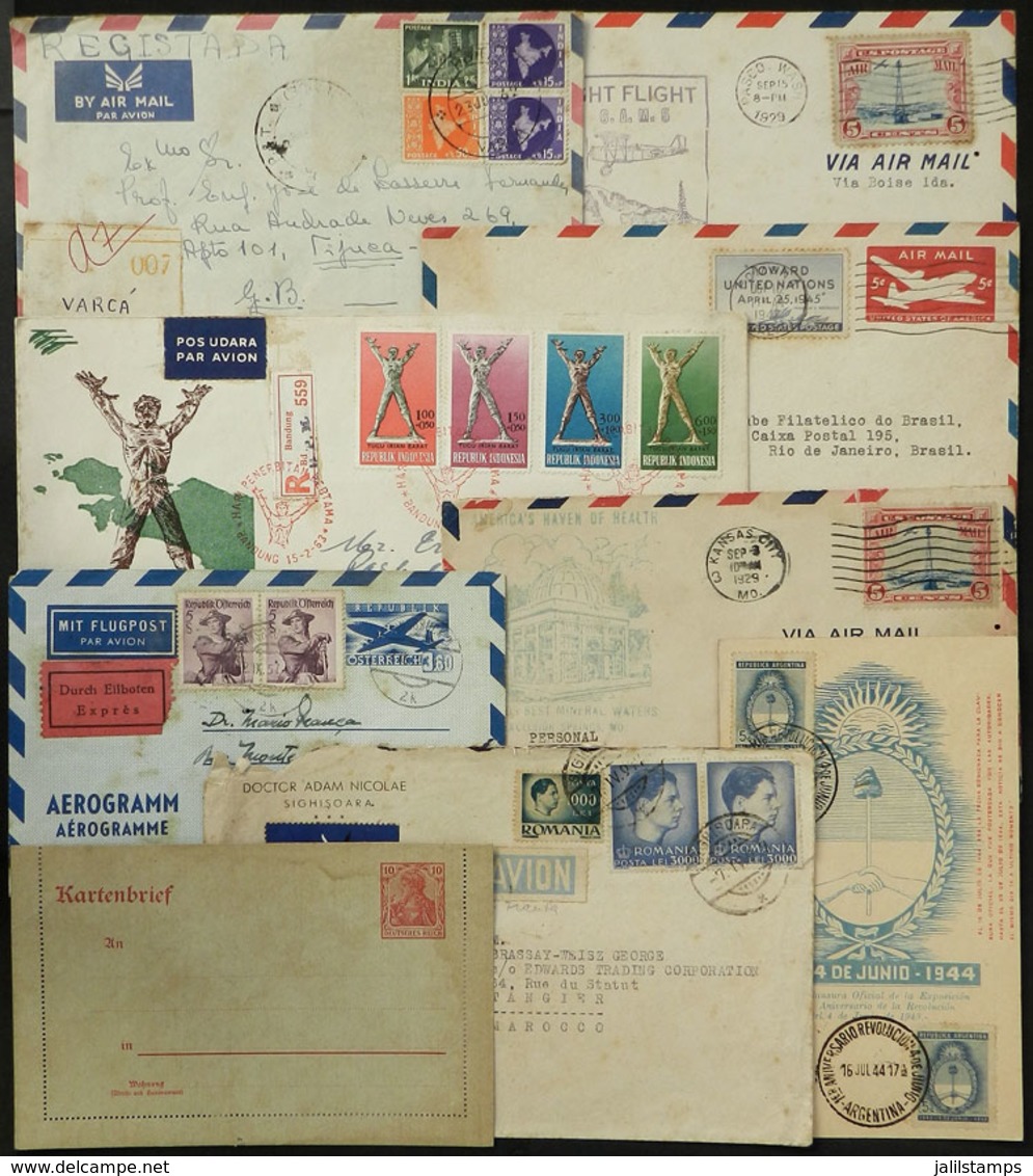 WORLDWIDE: 9 Covers And Postal Stationeries From Various Countries And Periods, Mixed Quality (some With Defects), Inter - Sonstige & Ohne Zuordnung