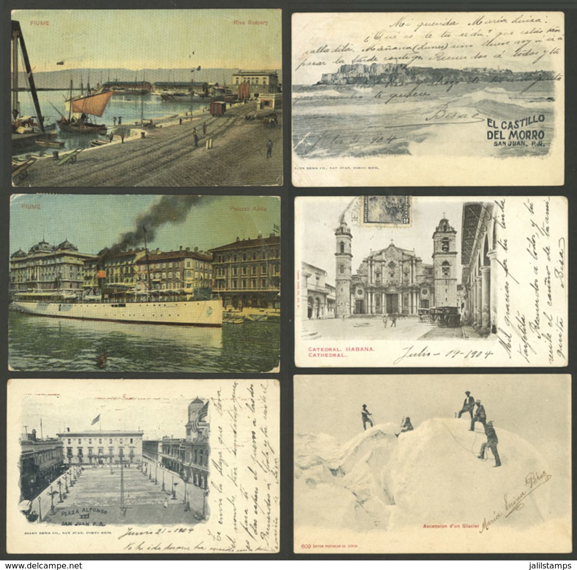 WORLDWIDE: 17 Old Postcards Of Varied Countries, There Are Very Good Views Of: Pola, Fiume, Puerto Rico, Cuba And More,  - Non Classés