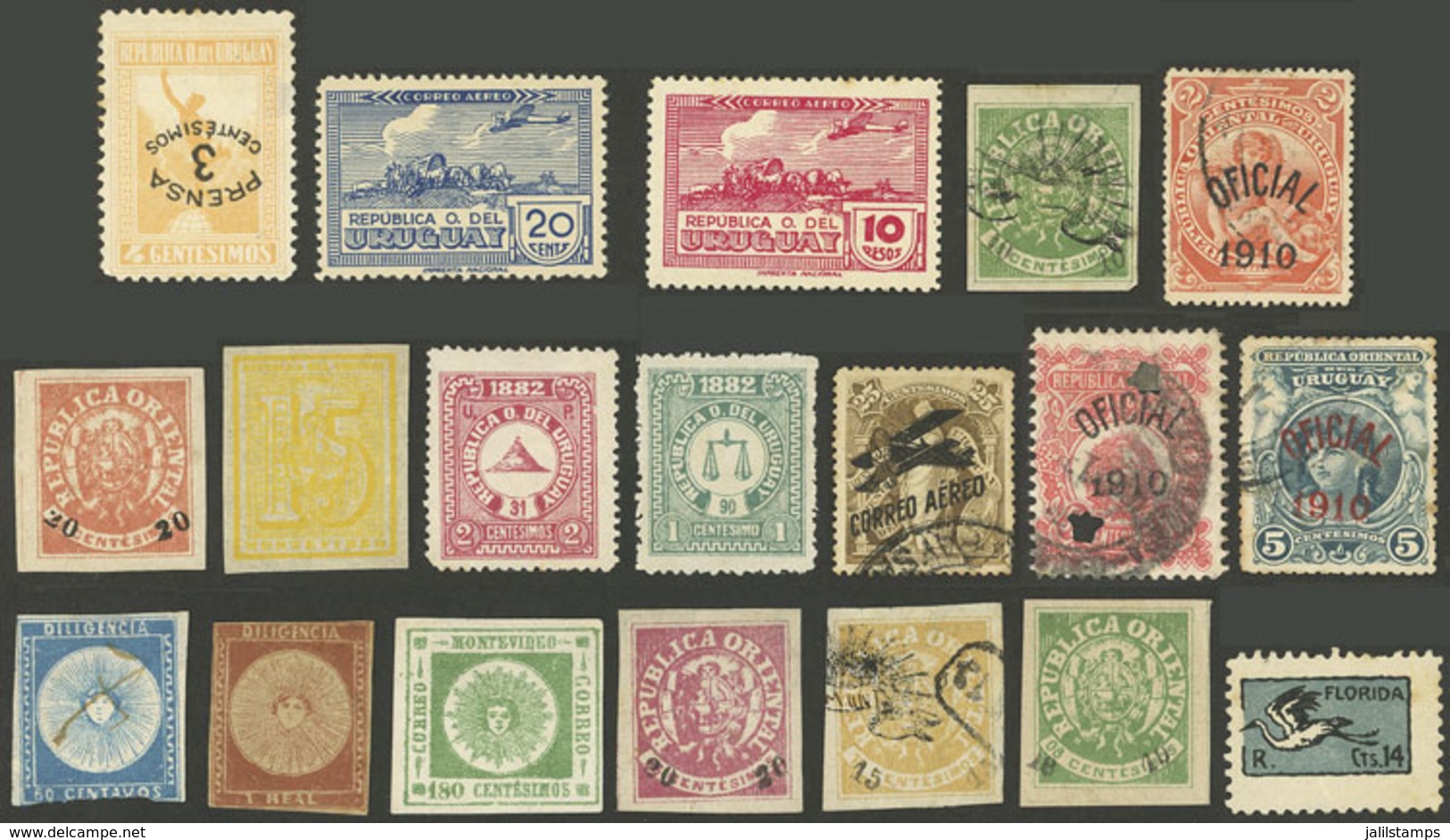 URUGUAY: Lot Of Classic And Old Stamps, Probably FORGERIES, Some Are Very Well Made, A Few With Minor Defects And Almost - Uruguay