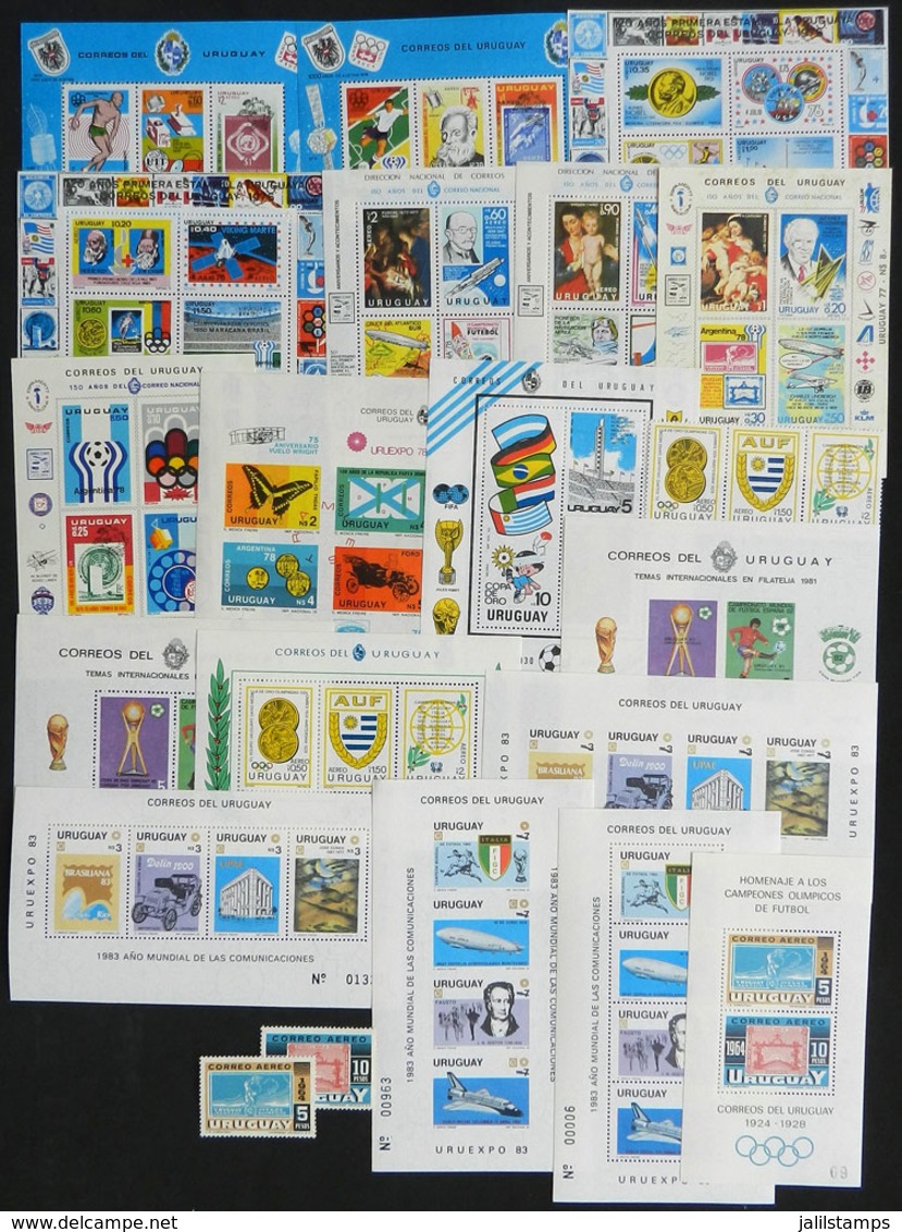 URUGUAY: Lot Of Souvenir Sheets (and Some Stamps), All Related To Topics: SPORT, FOOTBALL, OLYMPIC GAMES, MNH And Of Exc - Uruguay