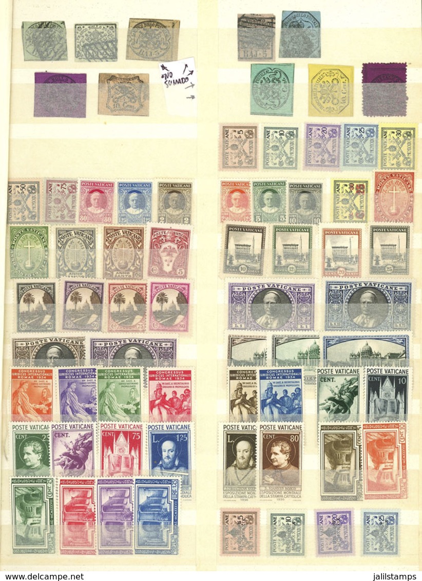 VATICAN: Collection Up To Circa 1990, In Large Stockbook With Some Used Stamps And Mostly Mint Stamps (some With Hinge M - Collections