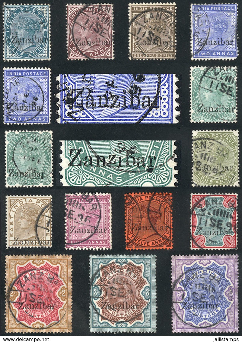 ZANZIBAR: Sc.3/17 (without 8 And 12), 1896/6 13 Values Of The Set Of 15 (missing The Values 3a. Orange And 1r. Gray), IN - Zanzibar (1963-1968)