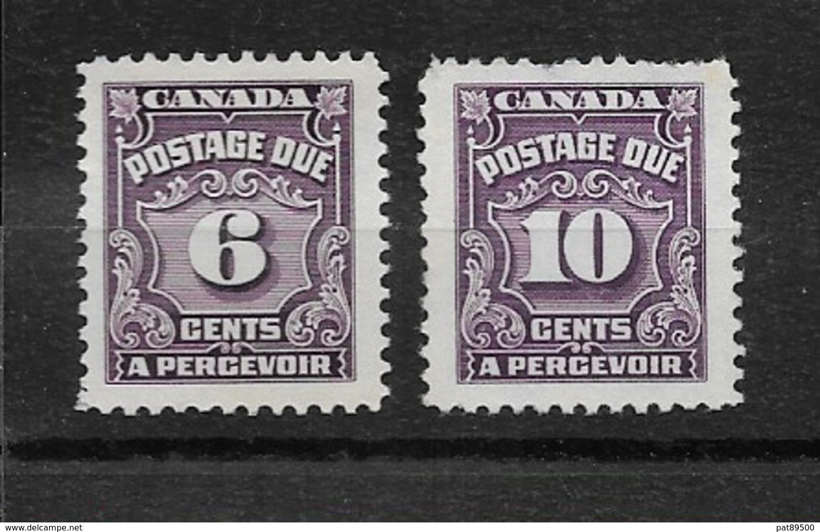 CANADA 1935 Timbres Taxe YT N° 19 Et 20 Neufs Sans Gomme (défaut : Le 10 Cts Dents Rognées) Petit Prix !! - Port Dû (Taxe)