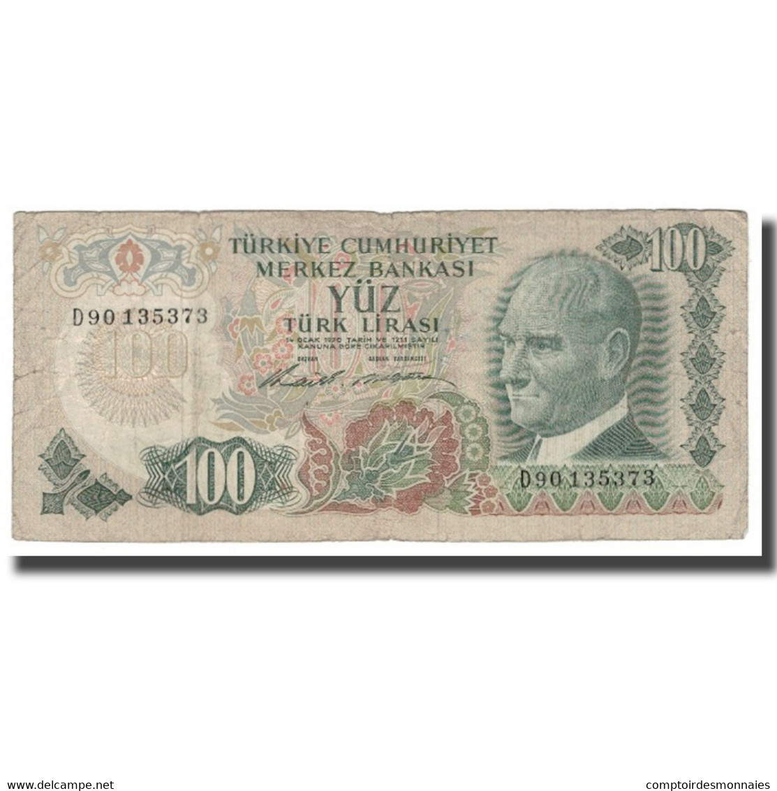 Billet, Turquie, 100 Lira, L.1970, 1972-05-15, KM:189a, B+ - Turkije