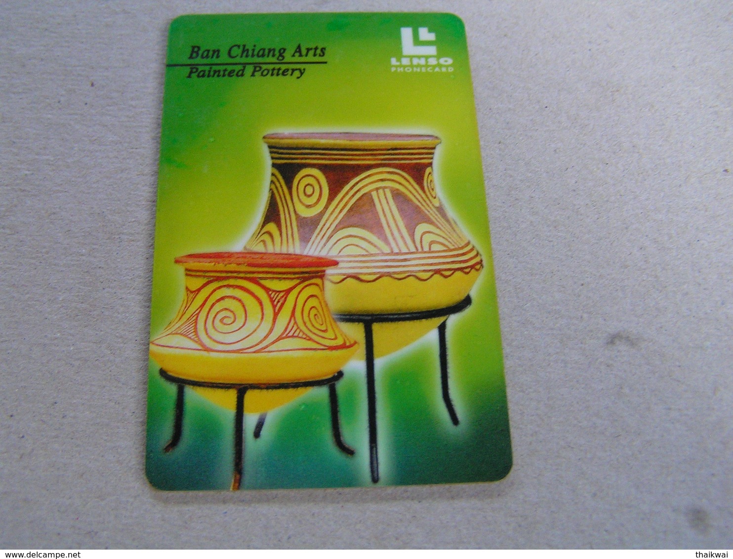 Thailand ,Lenso  500 Baht,used Chipcard  # 119 Painted Pottery - Tailandia