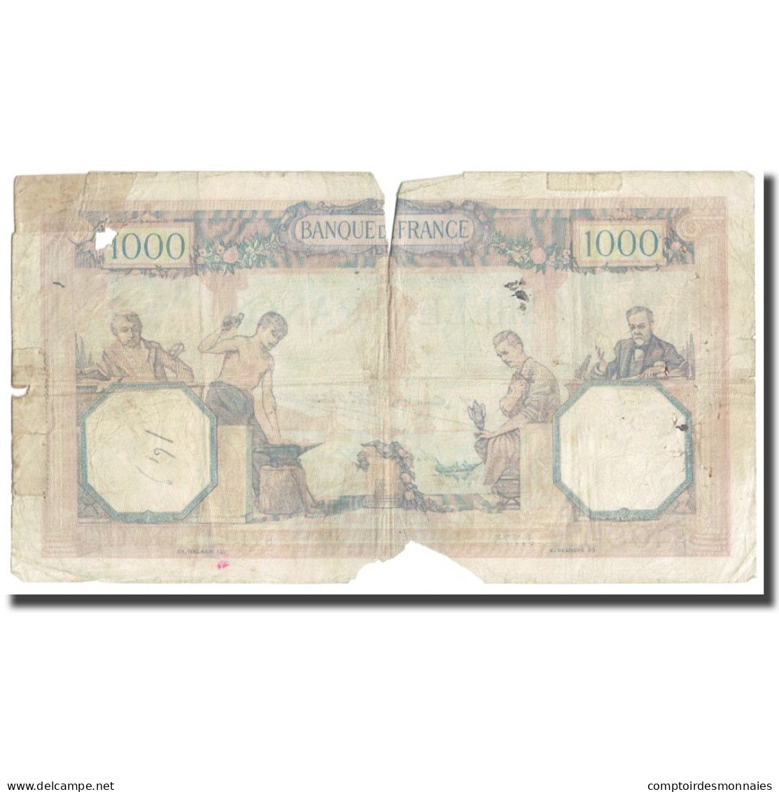 France, 1000 Francs, Cérès Et Mercure, 1929, P. Rousseau And R. Favre-Gilly - 1 000 F 1927-1940 ''Cérès Et Mercure''