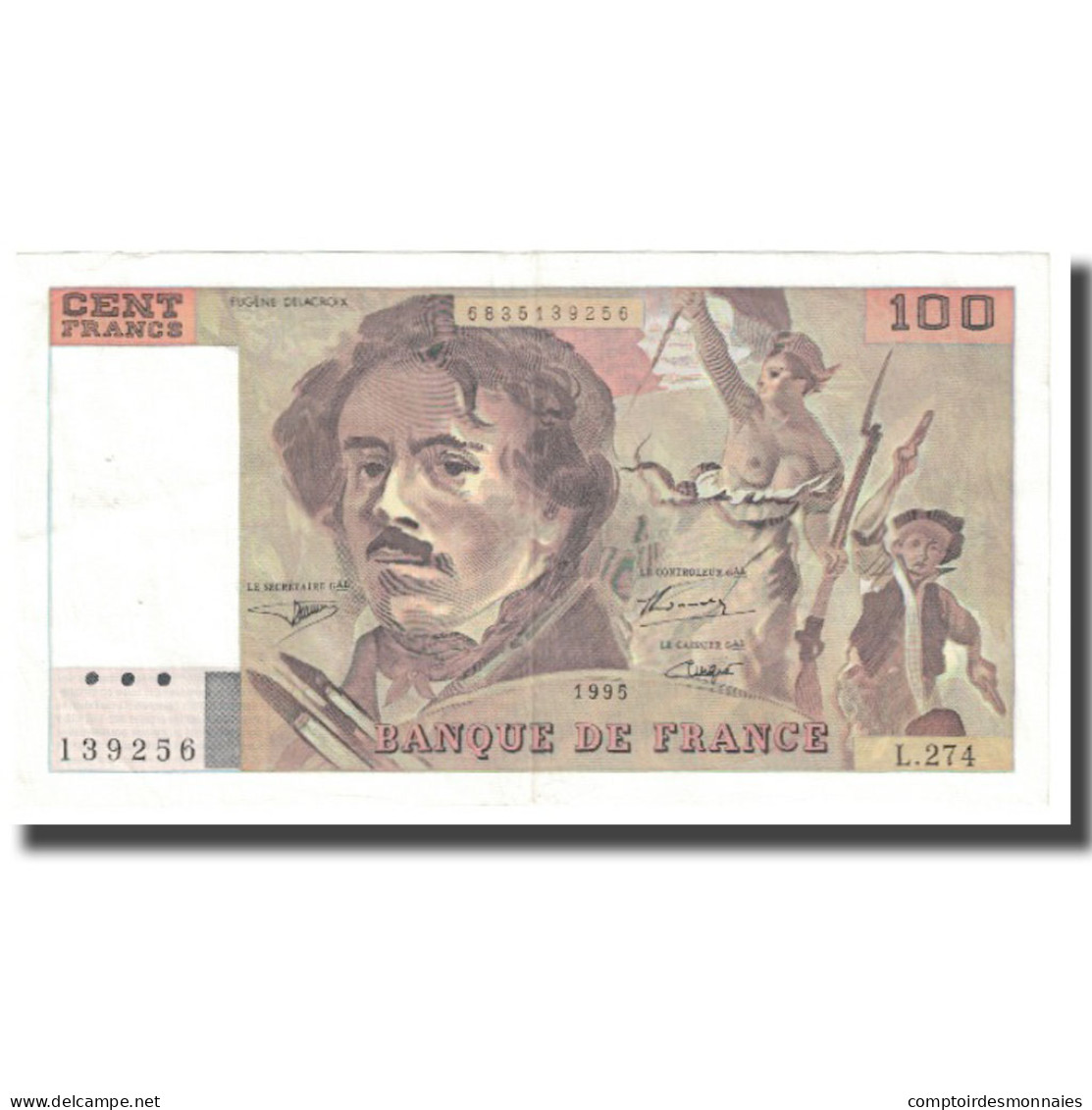 France, 100 Francs, Delacroix, 1995, BRUNEEL, BONARDIN, VIGIER, SUP - 100 F 1978-1995 ''Delacroix''