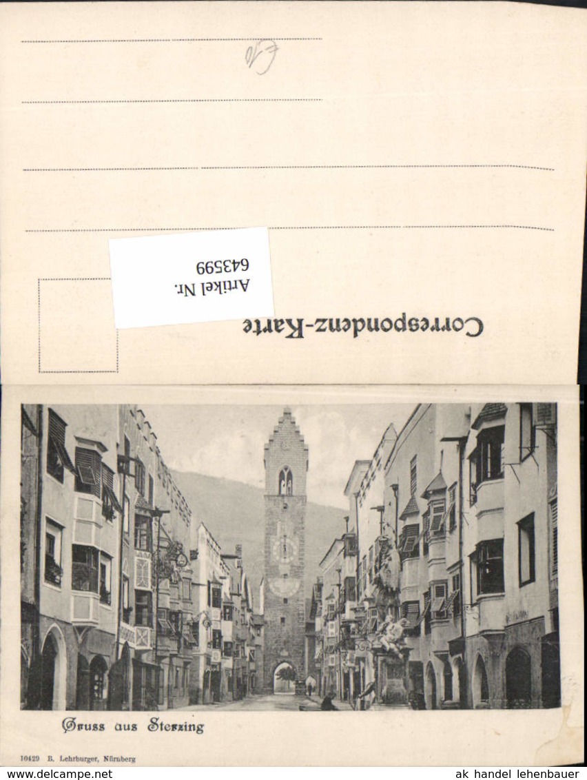643599,Trentino Gru&szlig; Aus Sterzing Vipiteno Stra&szlig;enansicht - Bolzano (Bozen)