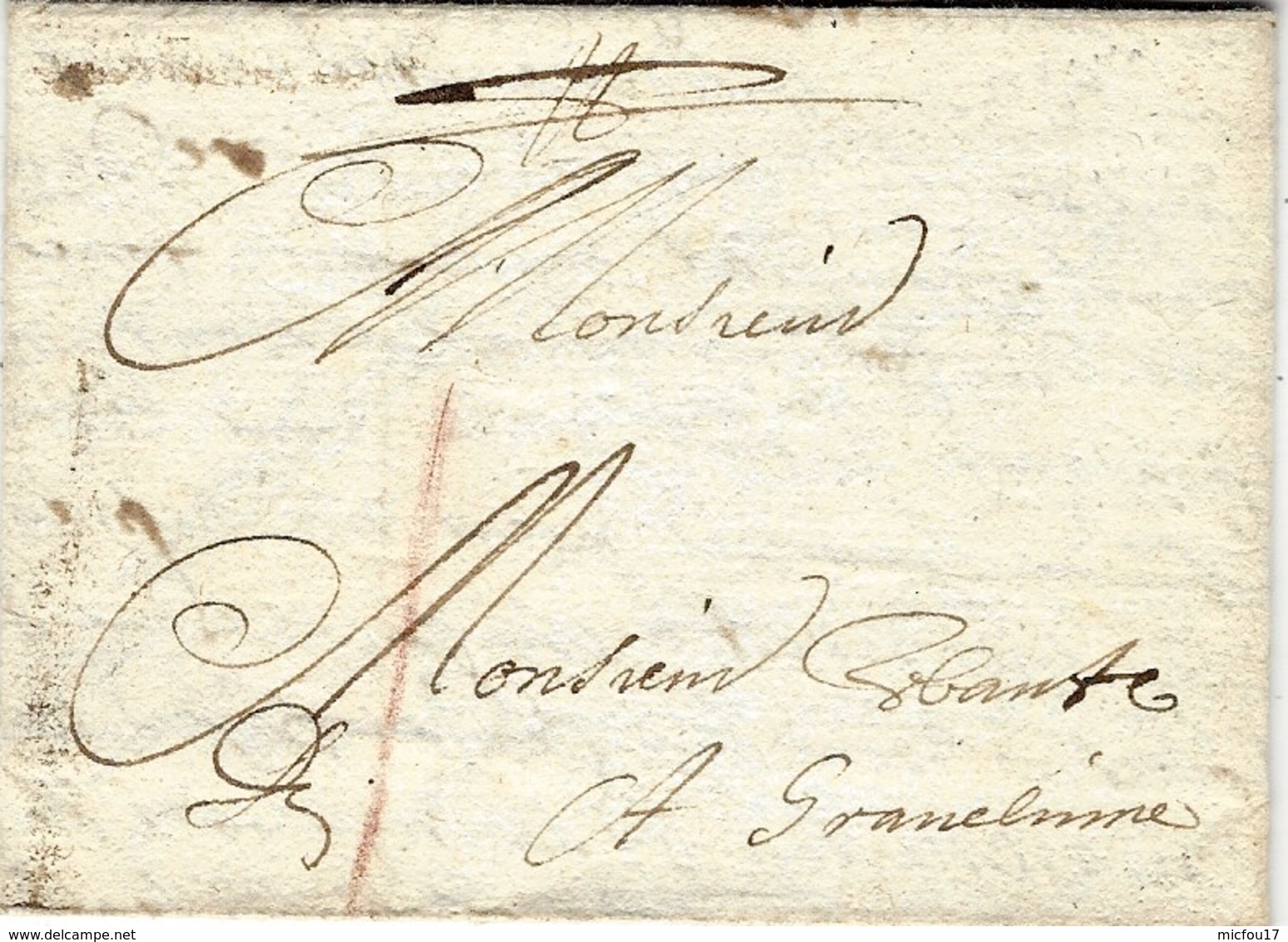 1673 - Lettre De NAMUR  Pour  Gravelines   - Taxe 1 Crayon Rouge - 1621-1713 (Spanish Netherlands)