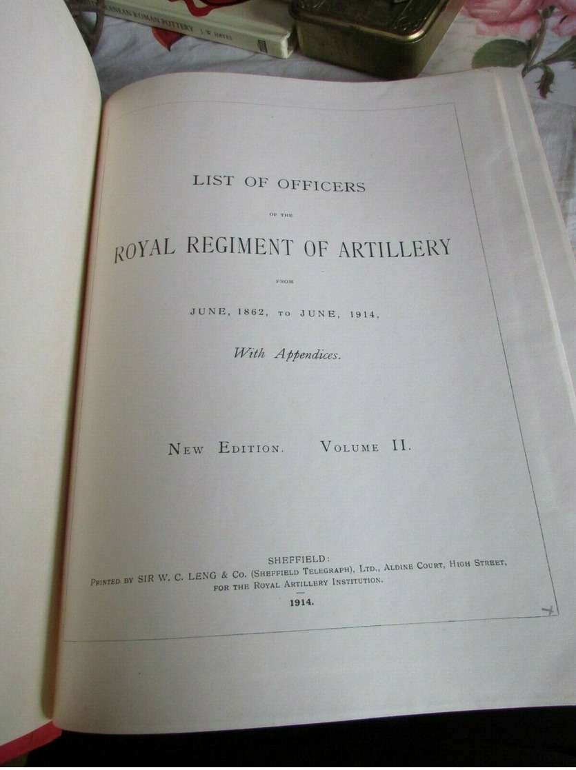 Rare Book List Officers Royal Artillery 1862-1914  Great For Medal Collectors - Grande-Bretagne