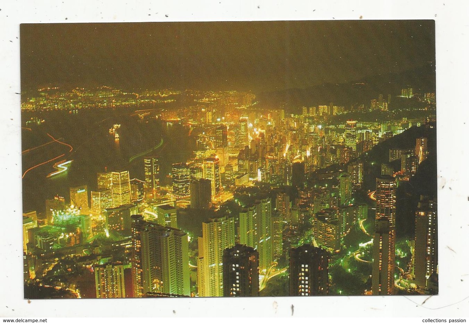 Cp, CHINE ,HONG KONG BY NIGHT ,vierge - China (Hong Kong)